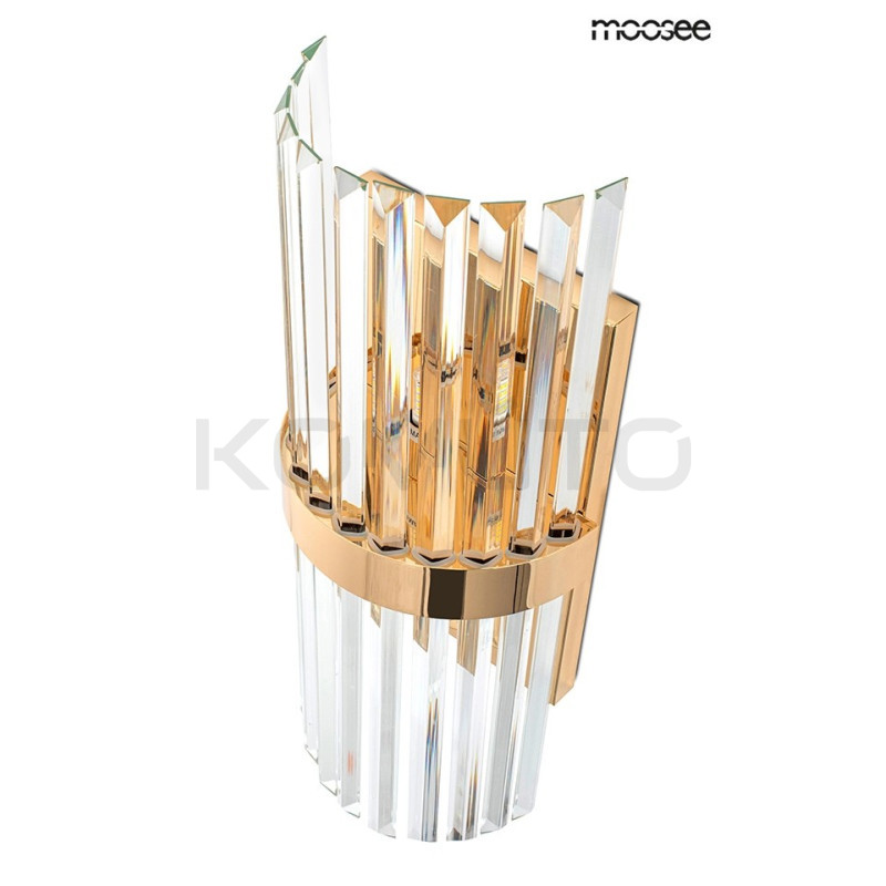 Kinkiet glamour MILAGRO złoty kryształowy