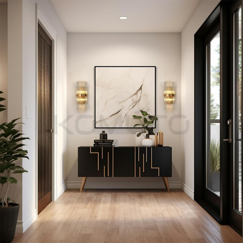 Kinkiet glamour MILAGRO złoty kryształowy