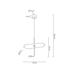 Lampa wisząca glamour LEAFS złota dekoracyjna designerska
