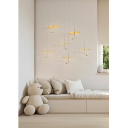 Lampa wisząca glamour LEAFS złota dekoracyjna designerska