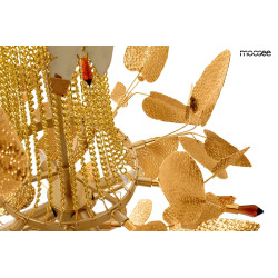 Lampa wisząca glamour PARADISO złota motyw roślinny