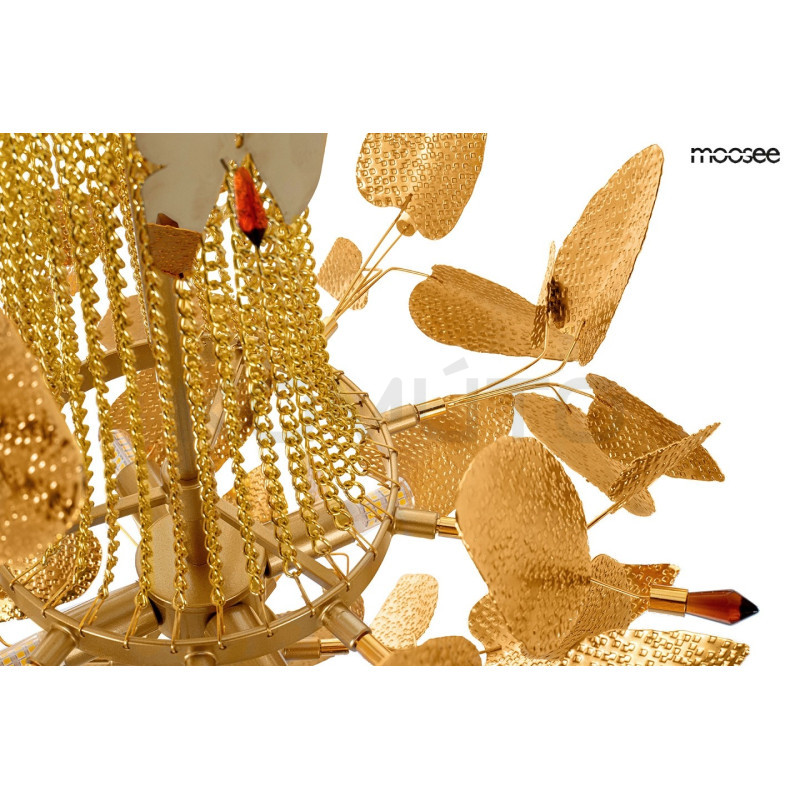Lampa wisząca glamour PARADISO złota motyw roślinny