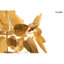 Lampa wisząca glamour PARADISO złota motyw roślinny