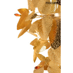 Lampa wisząca glamour PARADISO złota motyw roślinny