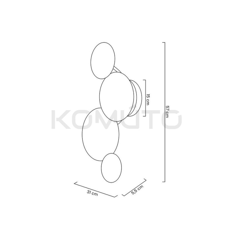 Kinkiet LIRIO 4 złoty dekoracja