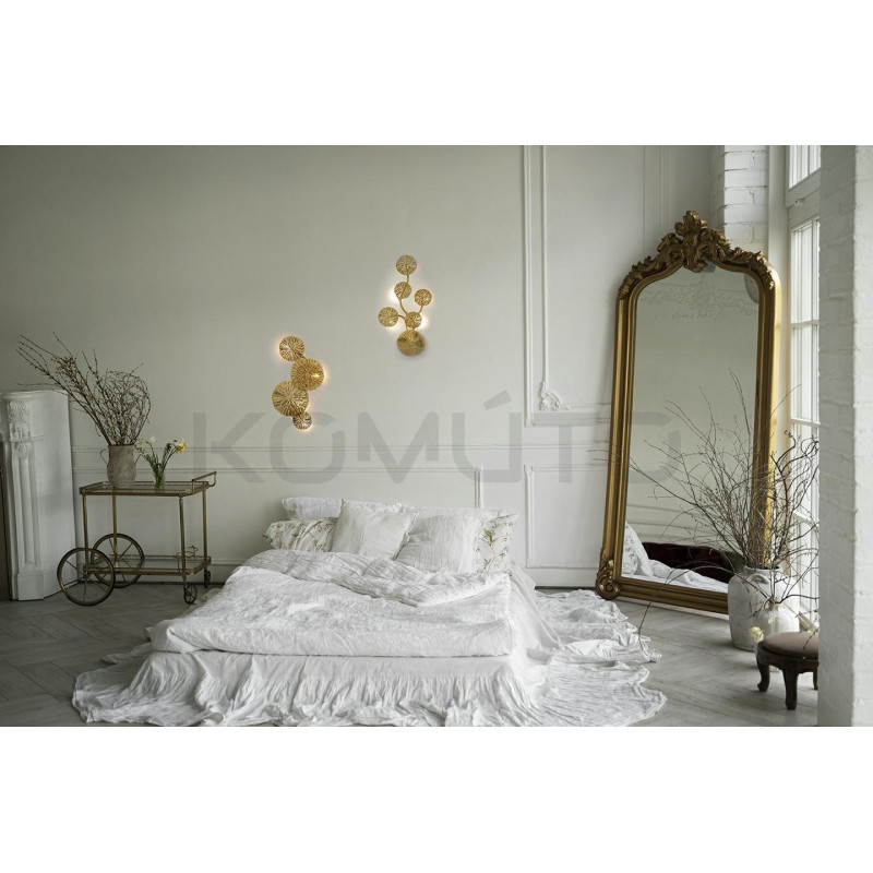 Kinkiet LIRIO 6 złoty dekoracyjna motyw florystyczny