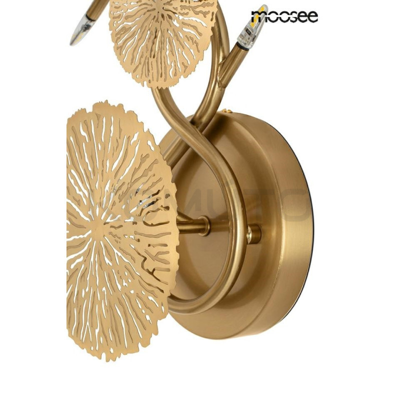 Kinkiet LIRIO 6 złoty dekoracyjna motyw florystyczny