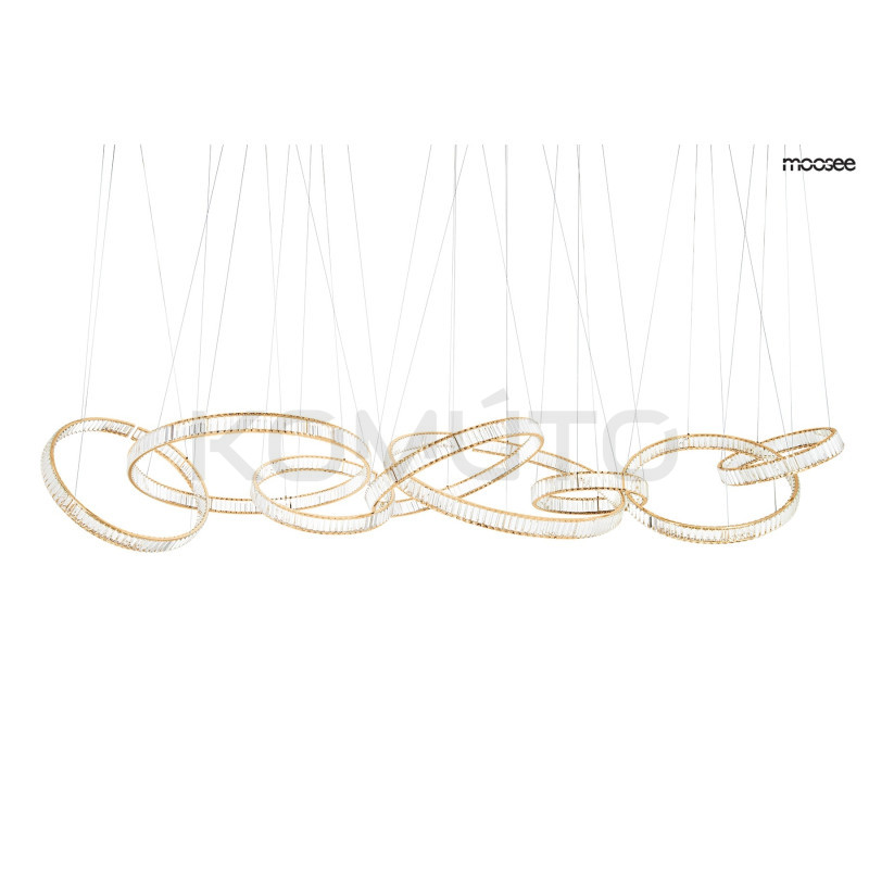 Lampa wisząca glamour 320 cm LIBERTY LINE 8 złota kryształowa