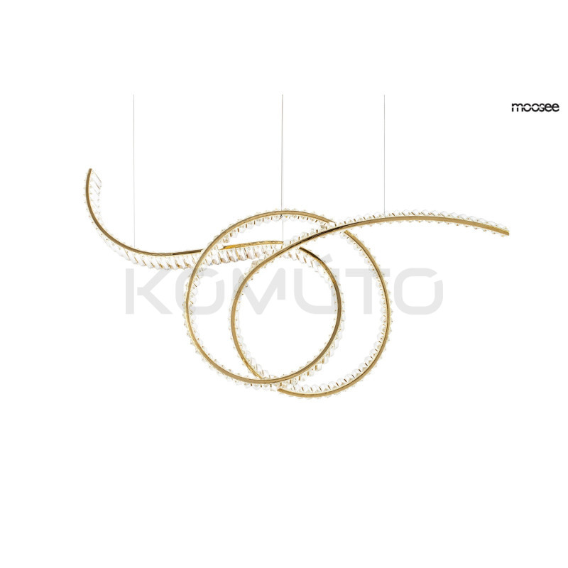 Lampa wisząca kryształowa WAVE 120 złota glamour