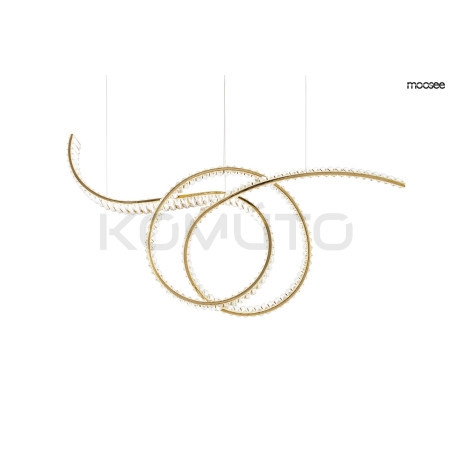 Lampa wisząca kryształowa WAVE 120 złota glamour
