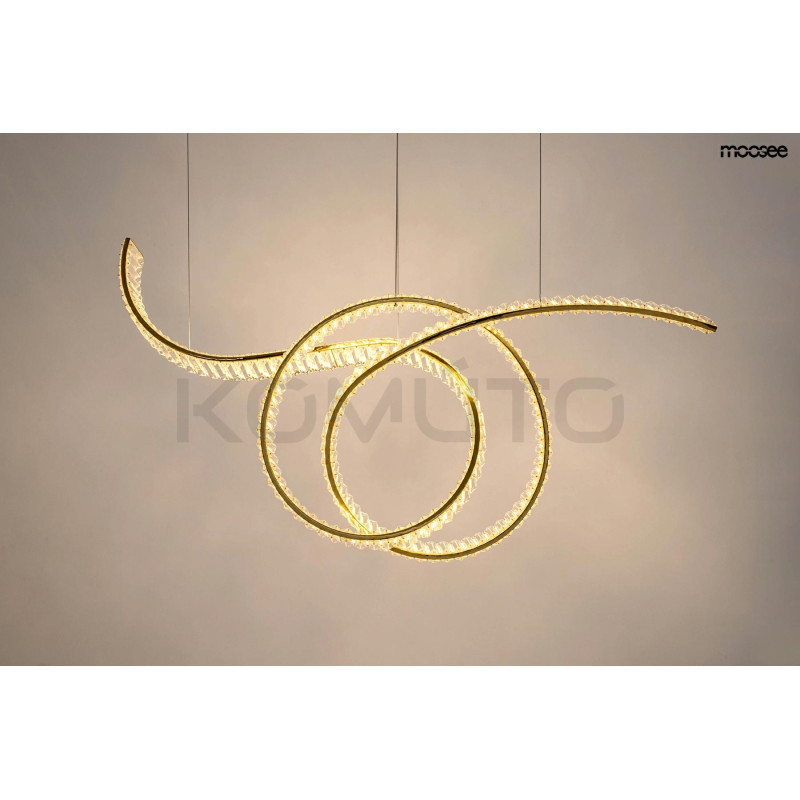 Lampa wisząca kryształowa WAVE 120 złota glamour Lampa wisząca kryształowa WAVE 120 złota glamour