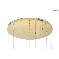 Designerska Lampa wisząca LEAFS DISC złota do wysokiego salonu Designerska Lampa wisząca LEAFS DISC złota do wysokiego salonu