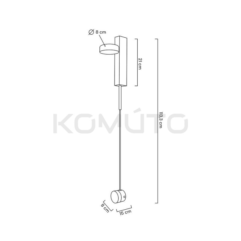 Kinkiet regulowany CLARID czarny włącznik ze ściemniaczem Kinkiet regulowany CLARID czarny włącznik ze ściemniaczem