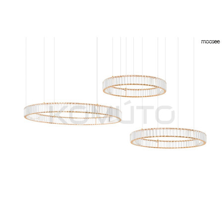 Lampa wisząca glamour potrójna LIBERTY 3A złota kryształowa