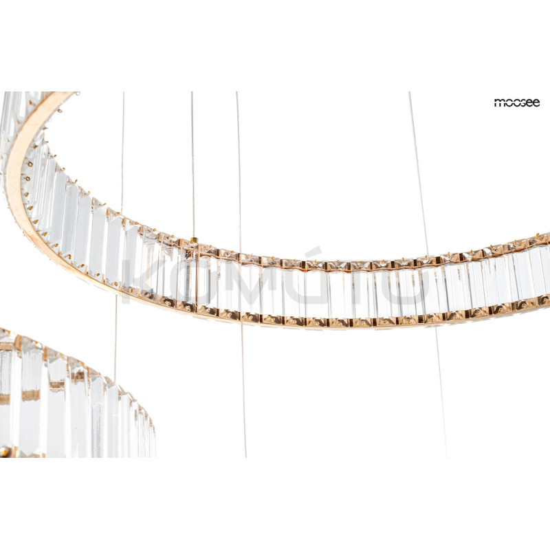 Lampa wisząca glamour potrójna LIBERTY 3A złota kryształowa Lampa wisząca glamour potrójna LIBERTY 3A złota kryształowa