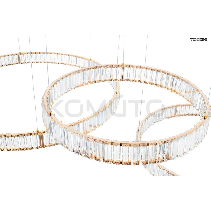 Lampa wisząca glamour potrójna LIBERTY 3A złota kryształowa Lampa wisząca glamour potrójna LIBERTY 3A złota kryształowa