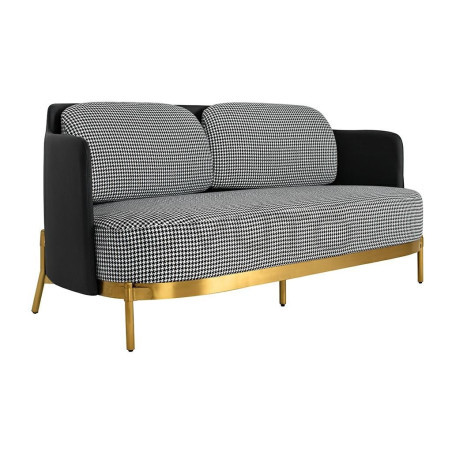 Sofa Art Deco Glamour pepitka biało czarna VENICE 3 osobowa