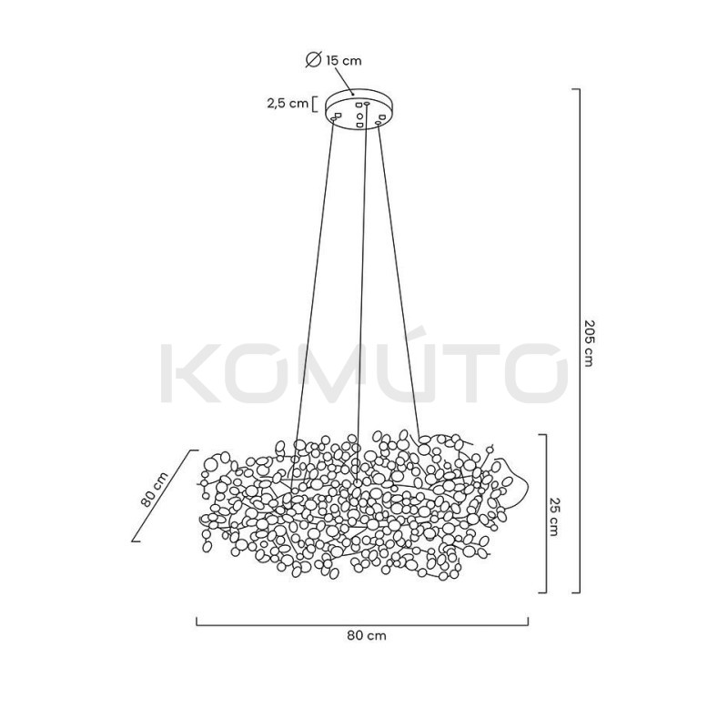 Lampa wisząca MONETE 80 złota nowoczesna
