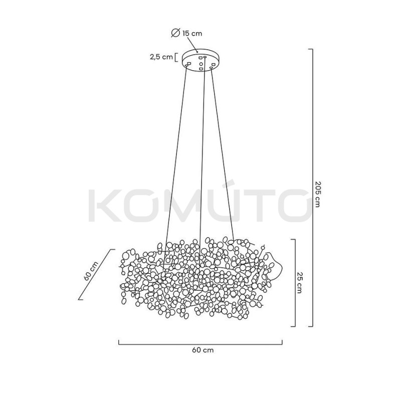 Lampa wisząca glamour MONETE 60 złota nowoczesna
