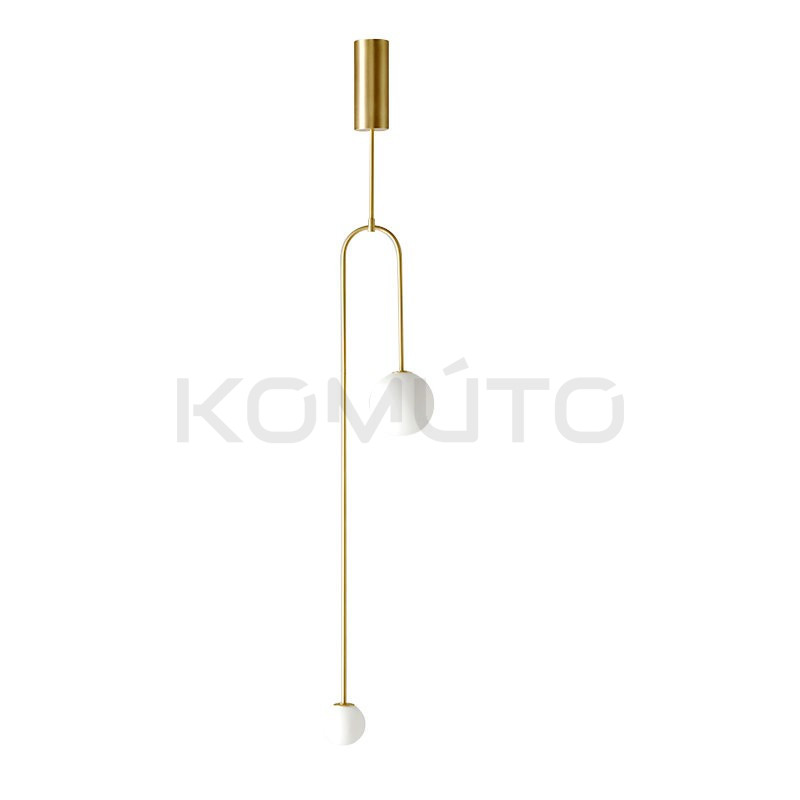 Lampa wisząca glamour LOOP złota nowoczesna asymetryczna