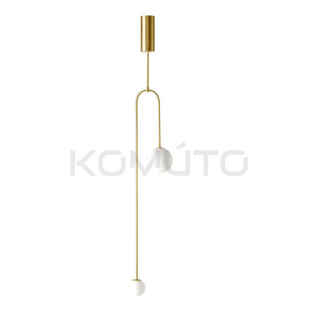 Lampa wisząca glamour LOOP złota nowoczesna asymetryczna
