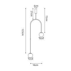 Lampa wisząca glamour LOOP złota nowoczesna asymetryczna Lampa wisząca glamour LOOP złota nowoczesna asymetryczna