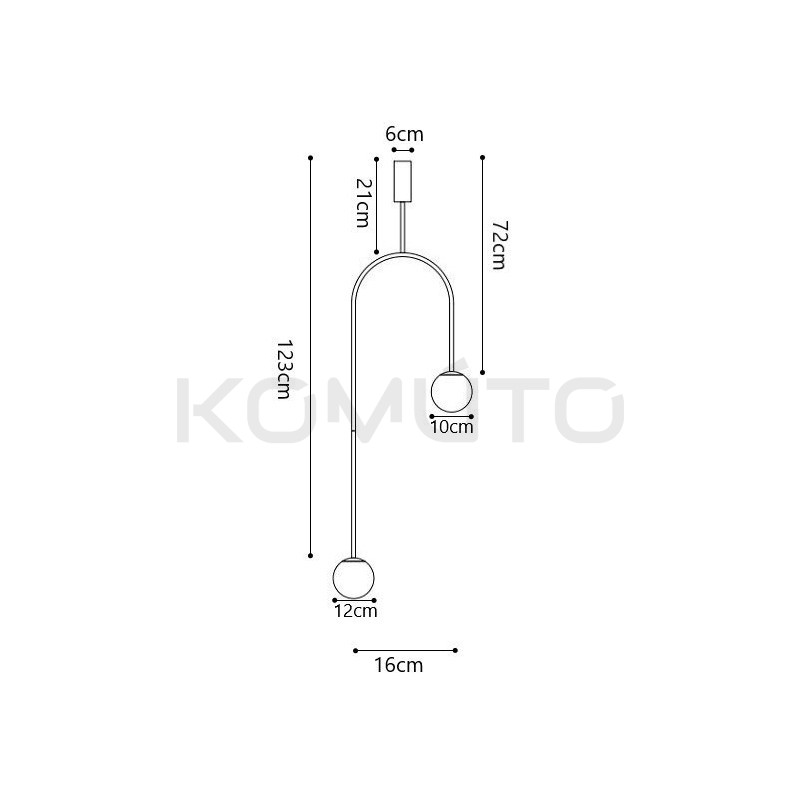 Lampa wisząca glamour LOOP złota nowoczesna asymetryczna Lampa wisząca glamour LOOP złota nowoczesna asymetryczna