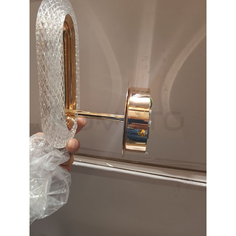 Kinkiet kryształowy JEWEL złoty wydłużony owal