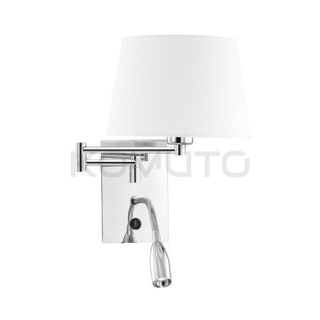 Kinkiet Roberto podwójny z ramieniem i z elastycznym srebrny