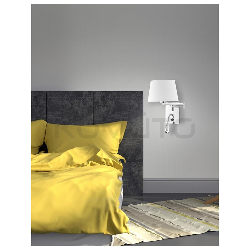 Kinkiet Roberto podwójny z ramieniem i z elastycznym srebrny