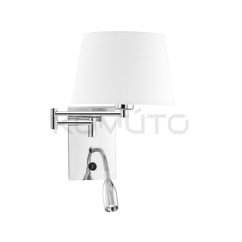 Kinkiet Roberto podwójny z ramieniem i z elastycznym srebrny