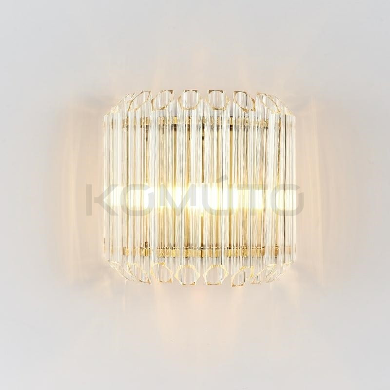 Kinkiet glamour PALACE złoty z kryształkami szklanymi  Kinkiet glamour PALACE złoty z kryształkami szklanymi