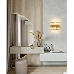 Kinkiet glamour PALACE złoty z kryształkami szklanymi  Kinkiet glamour PALACE złoty z kryształkami szklanymi