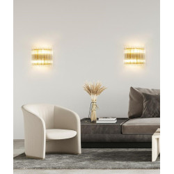 Kinkiet glamour PALACE złoty z kryształkami szklanymi  Kinkiet glamour PALACE złoty z kryształkami szklanymi