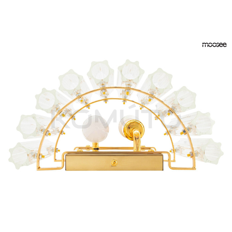 Kinkiet glamour PALACE złoty z kryształkami szklanymi  Kinkiet glamour PALACE złoty z kryształkami szklanymi