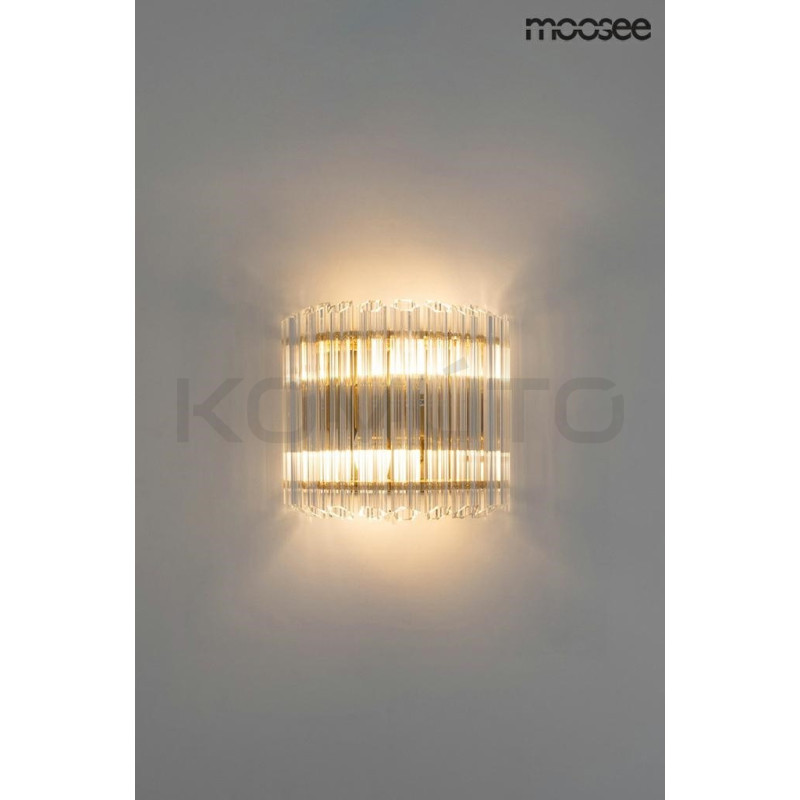 Kinkiet glamour PALACE złoty z kryształkami szklanymi  Kinkiet glamour PALACE złoty z kryształkami szklanymi