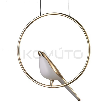 Lampa wisząca glamour Tit BIRD ptaszek na huśtawce złoty