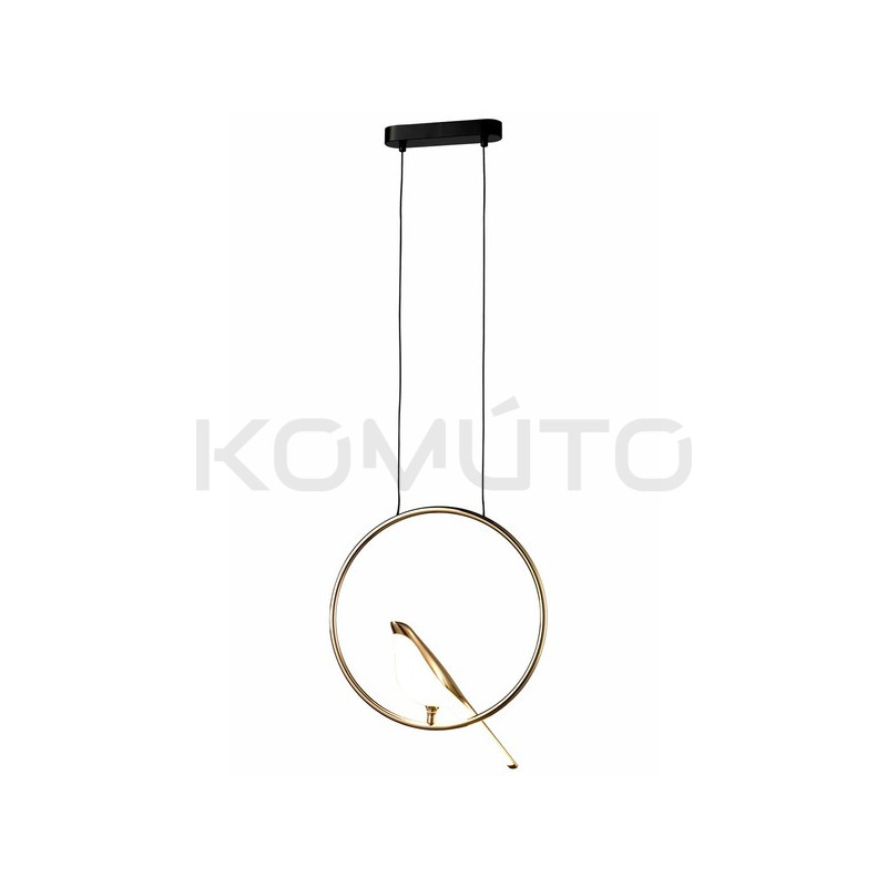 Lampa wisząca glamour Tit BIRD ptaszek na huśtawce złoty