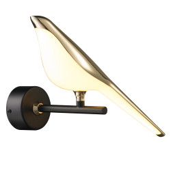 Kinkiet glamour Tit BIRD ptaszek złoty na drążku