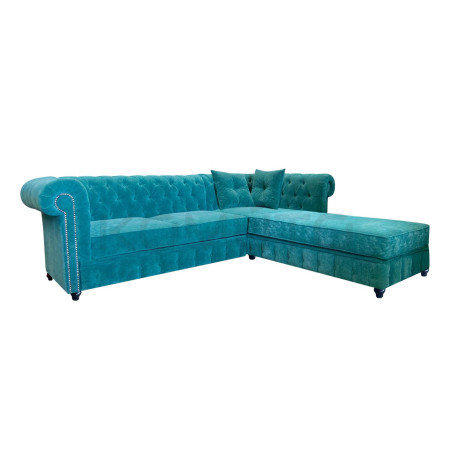 Narożnik Chesterfield z otomaną Lady 270x200 cm do salonu