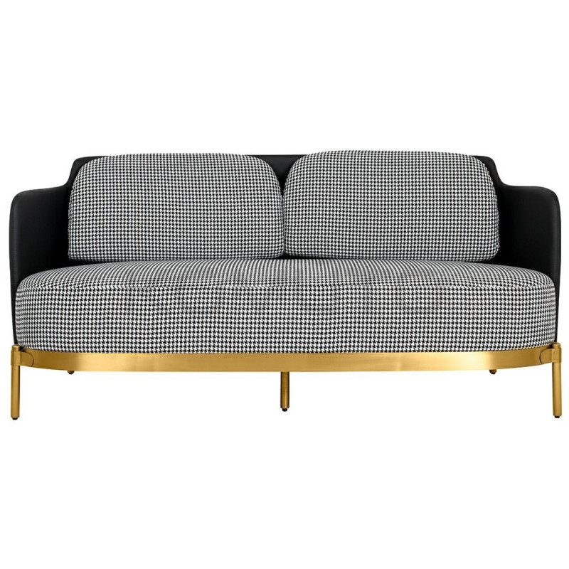Sofa Art Deco Glamour pepitka biało czarna VENICE 3 osobowa Sofa Art Deco Glamour pepitka biało czarna VENICE 3 osobowa