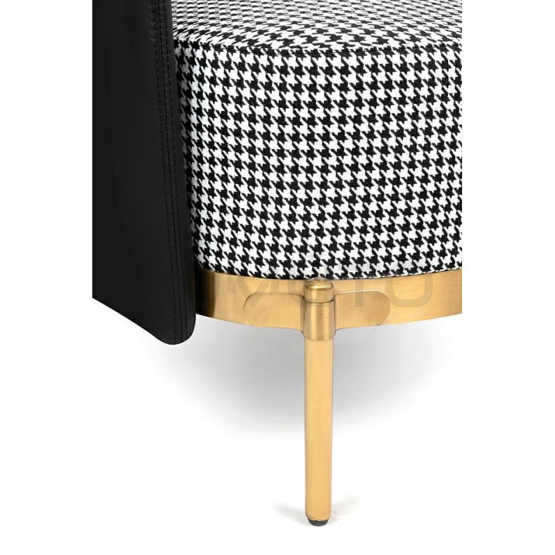 Sofa Art Deco Glamour pepitka biało czarna VENICE 3 osobowa Sofa Art Deco Glamour pepitka biało czarna VENICE 3 osobowa