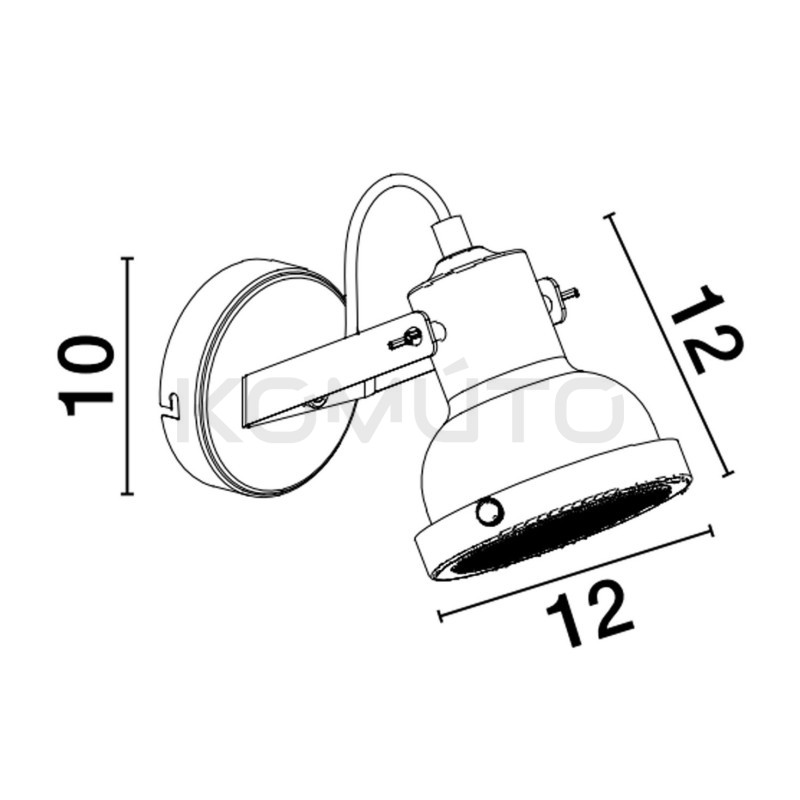 Kinkiet Loftowy regulowany Vent czarny lampa ścienna Kinkiet Loftowy regulowany Vent czarny lampa ścienna