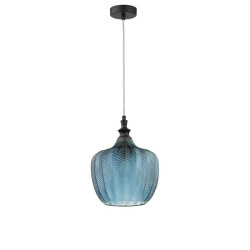 SZKLANA LAMPA WISZĄCA Monro NIEBIESKA vintage