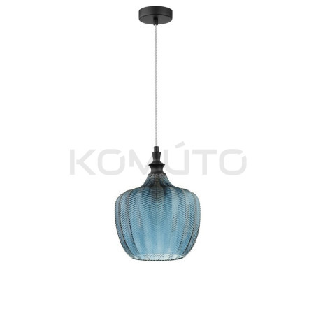 SZKLANA LAMPA WISZĄCA Monro NIEBIESKA vintage
