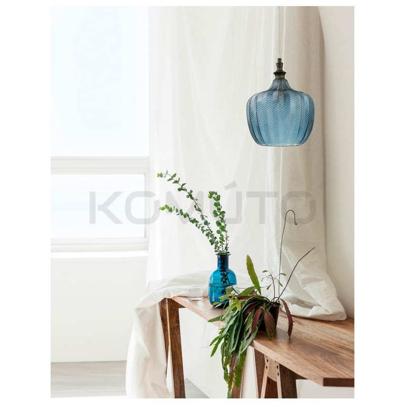 SZKLANA LAMPA WISZĄCA Monro NIEBIESKA vintage SZKLANA LAMPA WISZĄCA Monro NIEBIESKA vintage