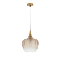 SZKLANA LAMPA WISZĄCA Monro Beżowa Vintage