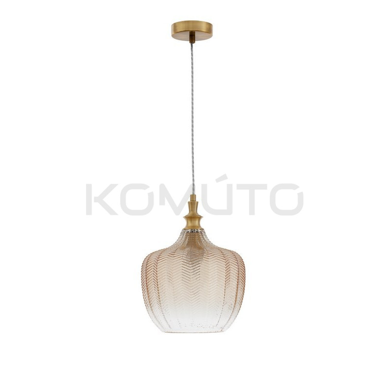 SZKLANA LAMPA WISZĄCA Monro Beżowa Vintage klasyczna
