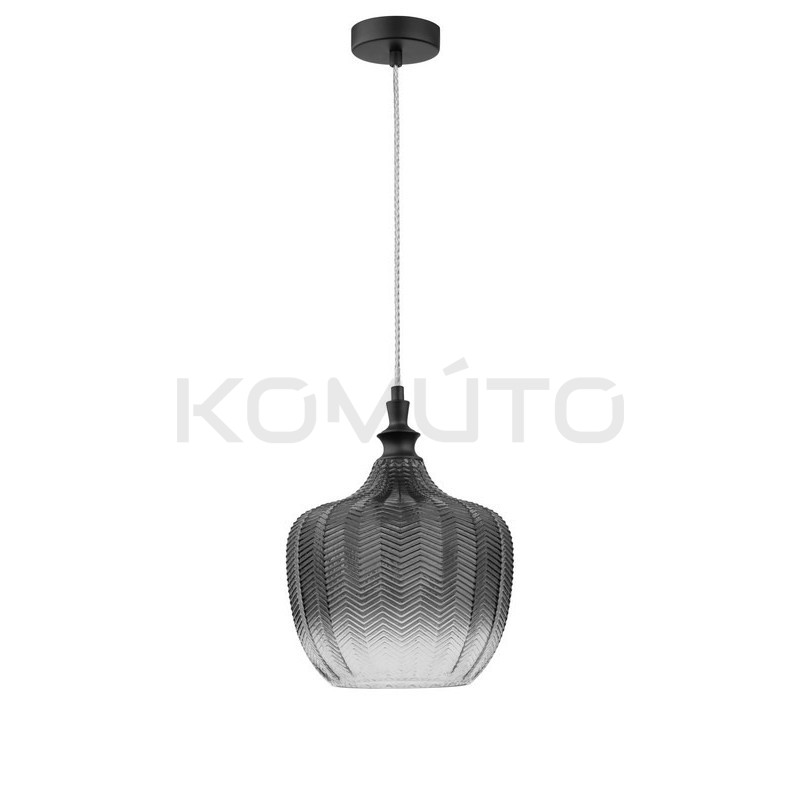 SZKLANA LAMPA WISZĄCA Monro Szara Vintage