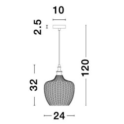 SZKLANA LAMPA WISZĄCA Monro Szara Vintage SZKLANA LAMPA WISZĄCA Monro Szara Vintage